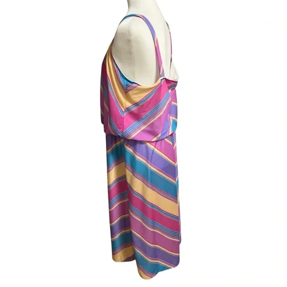 Vintage Pastel Striped Chevron Sundress - Picture 4 of 6